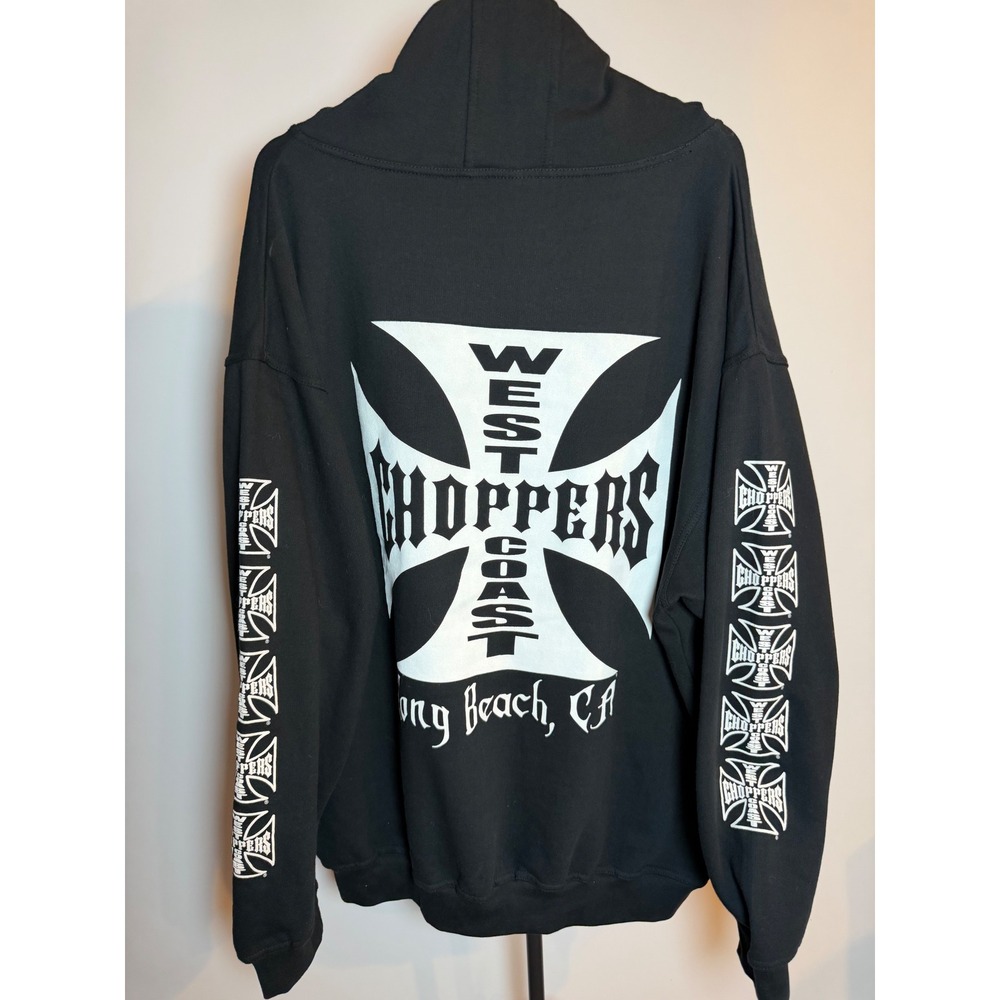 VTG West Coast Choppers Jesse James Hoodie Black Iron Cross XL Deadstock NWT